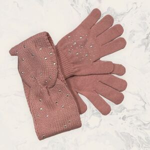 NWT BP. Two Piece Embellished Globes and Head Band - Pink- One Size